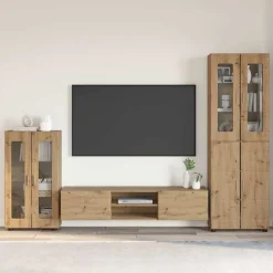 vidaXL Tv-meubelset met lade FLORIN 3 pcs Artisan Eiken Bewerkt hout