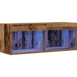 vidaXL Tv-meubelset met LED Oud hout 80 x 30 x 30 cm Bewerkt hout