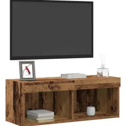 vidaXL Tv-meubelset met LED Oud hout 80 x 30 x 30 cm Bewerkt hout