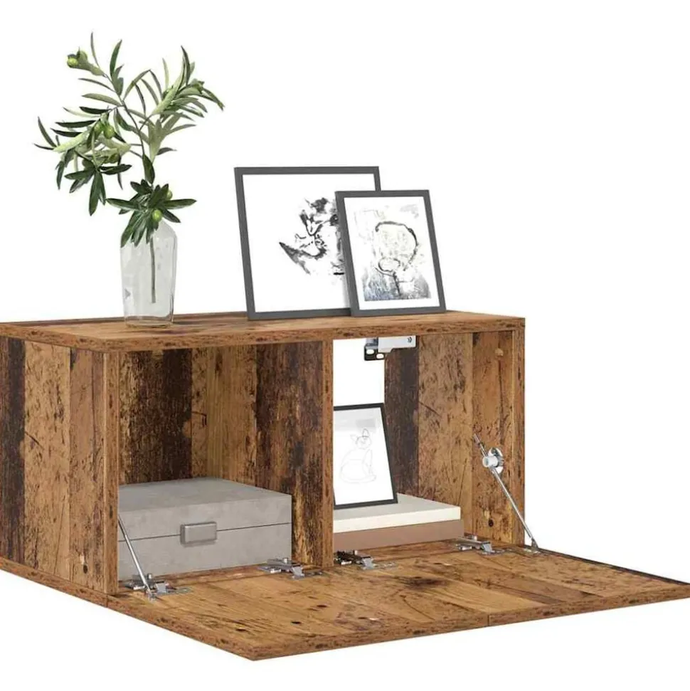 vidaXL Tv-meubelset Wandgemonteerd Bruin 60 x 30 x 30 cm Bewerkt hout