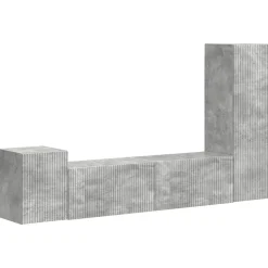 vidaXL Tv-meubelset Wandgemonteerd 4 pcs Beton Grijs Bewerkt hout