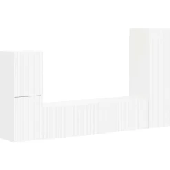 vidaXL Tv-meubelset Wandgemonteerd 4 pcs Wit Bewerkt hout