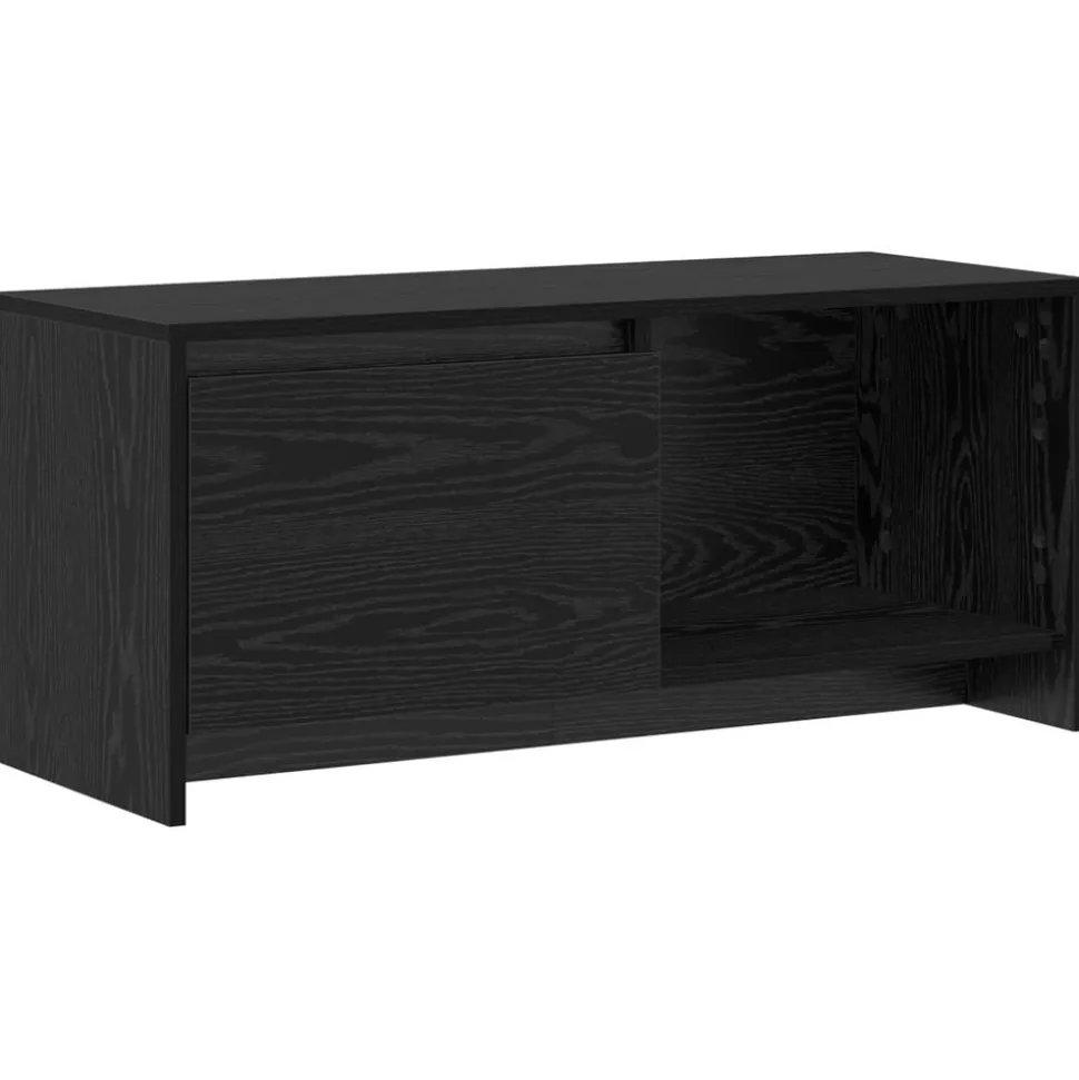 vidaXL Tv-meubelset Zwart Eiken 90 x 35 x 40 cm Bewerkt hout