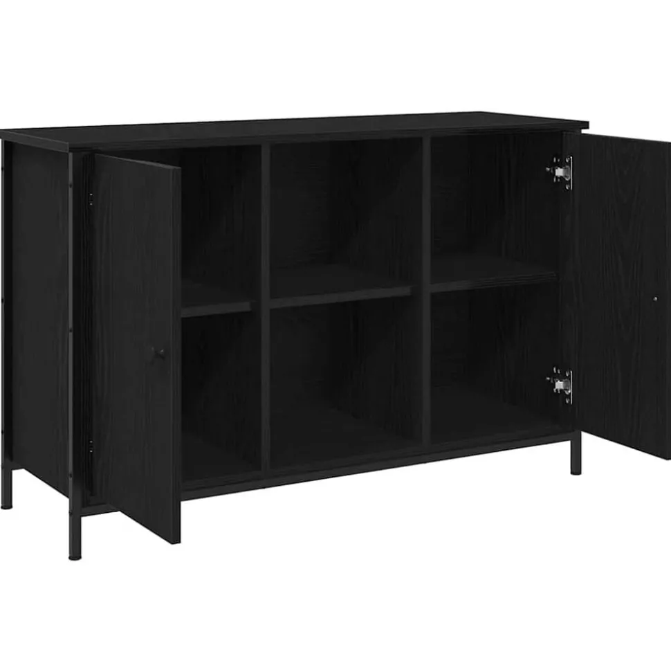 vidaXL Tv-meubelset Zwart Eiken 101 x 35 x 65 cm Bewerkt hout