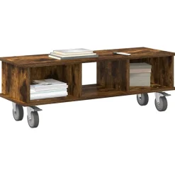 vidaXL TV-standaard Gerookt eiken 100 x 35 x 35 cm Bewerkt hout