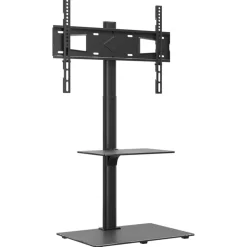 vidaXL Tv-standaard hoekmodel 2-laags voor 32-65 inch zwart