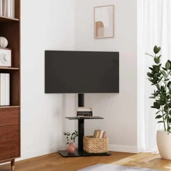 vidaXL Tv-standaard hoekmodel 2-laags voor 32-65 inch zwart