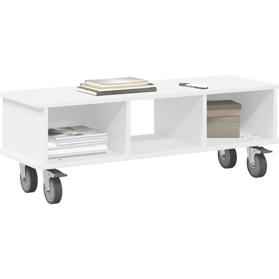 vidaXL TV-standaard Wit 100 x 35 x 35 cm Bewerkt hout