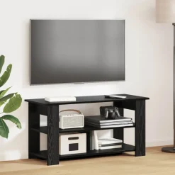 vidaXL TV-standaard Zwart Eiken 100 x 40 x 50 cm