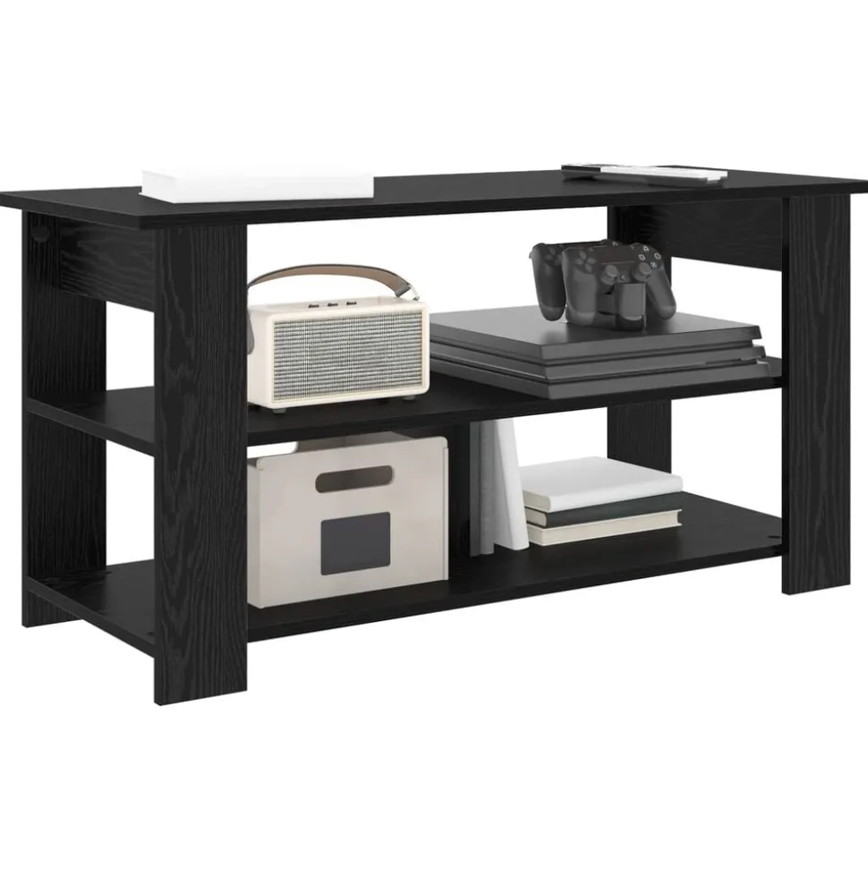 vidaXL TV-standaard Zwart Eiken 100 x 40 x 50 cm
