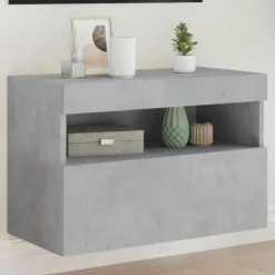 vidaXL Tv-wandmeubel met LED-verlichting 60x30x40 cm betongrijs