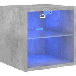 vidaXL Tv-wandmeubel met LED-verlichting 30x28,5x30 cm betongrijs
