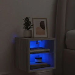 vidaXL Tv-wandmeubel met LED-verlichting 30x28,5x30 cm grijs sonoma