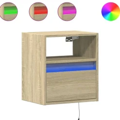 vidaXL Tv-wandmeubel met LED-verlichting 41x31x45 cm sonoma eikenkleur