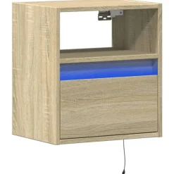 vidaXL Tv-wandmeubel met LED-verlichting 41x31x45 cm sonoma eikenkleur