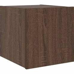 vidaXL Tv-wandmeubel met LED-verlichting 30,5x35x30 cm bruineiken