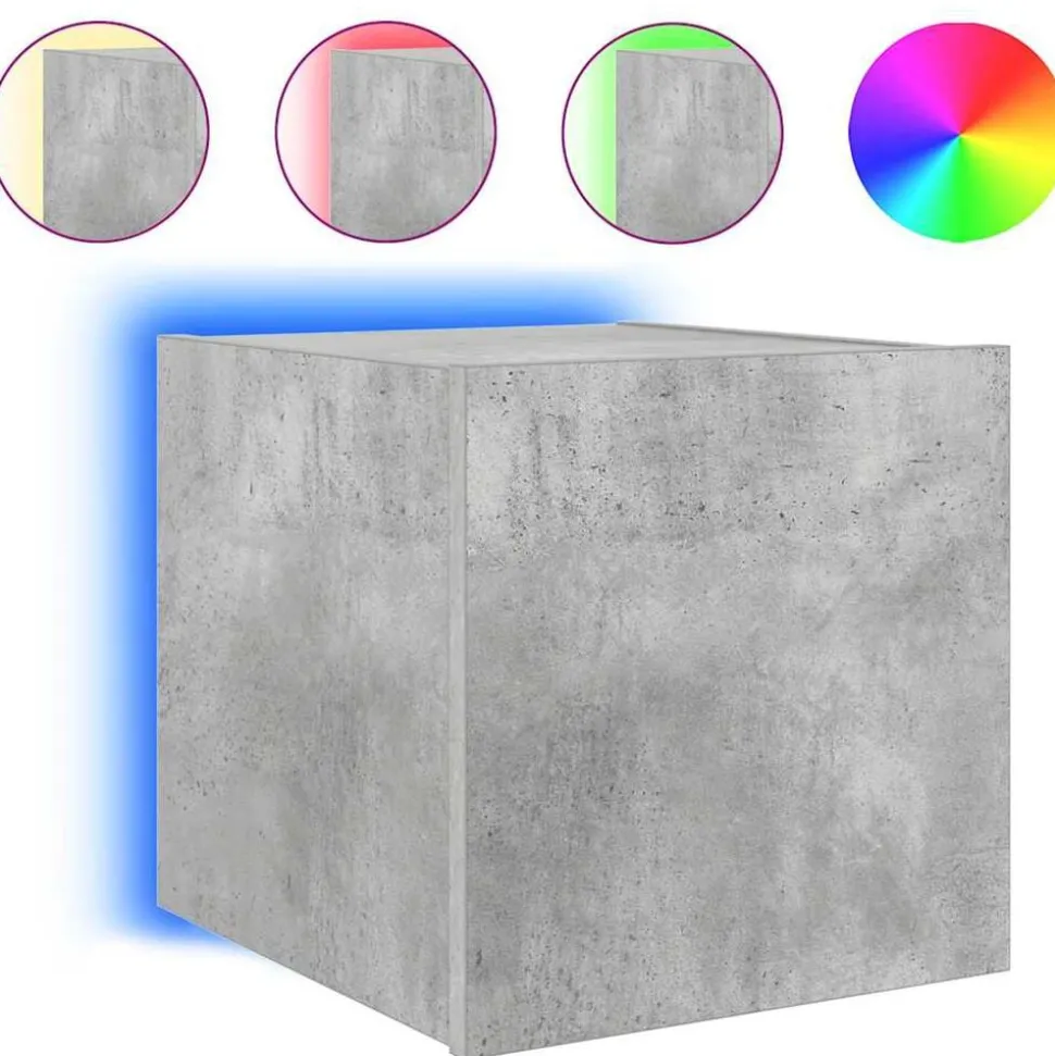 vidaXL Tv-wandmeubel met LED-verlichting 30,5x35x30 cm betongrijs