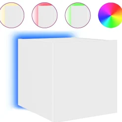 vidaXL Tv-wandmeubel met LED-verlichting 30,5x35x30 cm wit