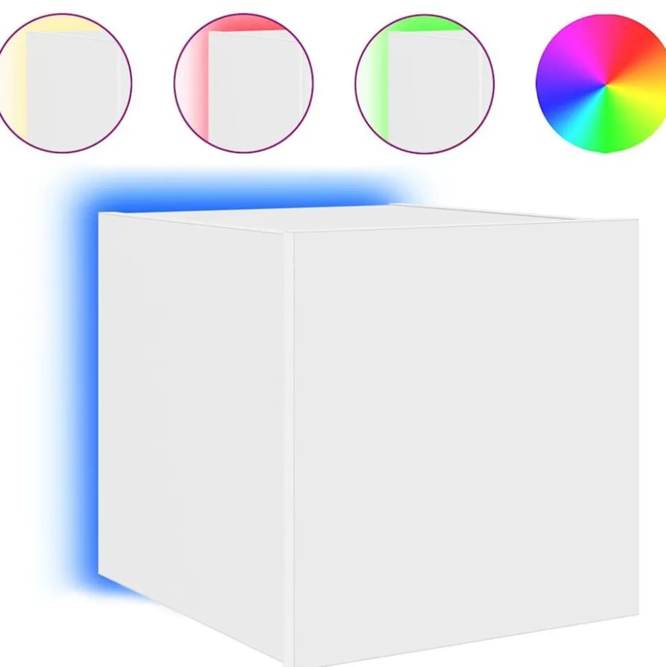 vidaXL Tv-wandmeubel met LED-verlichting 30,5x35x30 cm wit