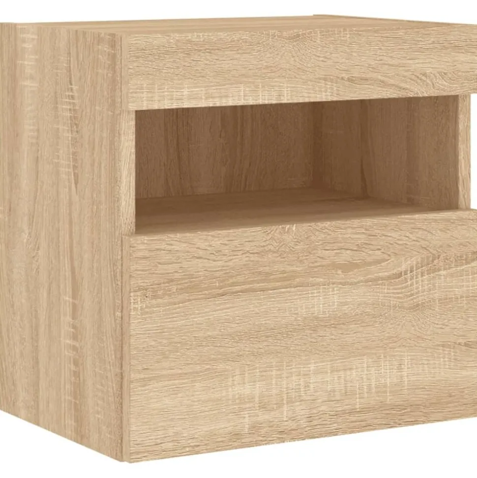 vidaXL Tv-wandmeubel met LED-verlichting 40x30x40 cm sonoma eikenkleur