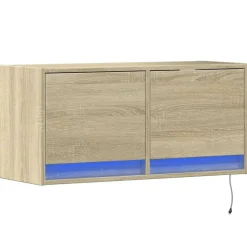 vidaXL Tv-wandmeubel met LED-verlichting 80x31x35 cm sonoma eikenkleur
