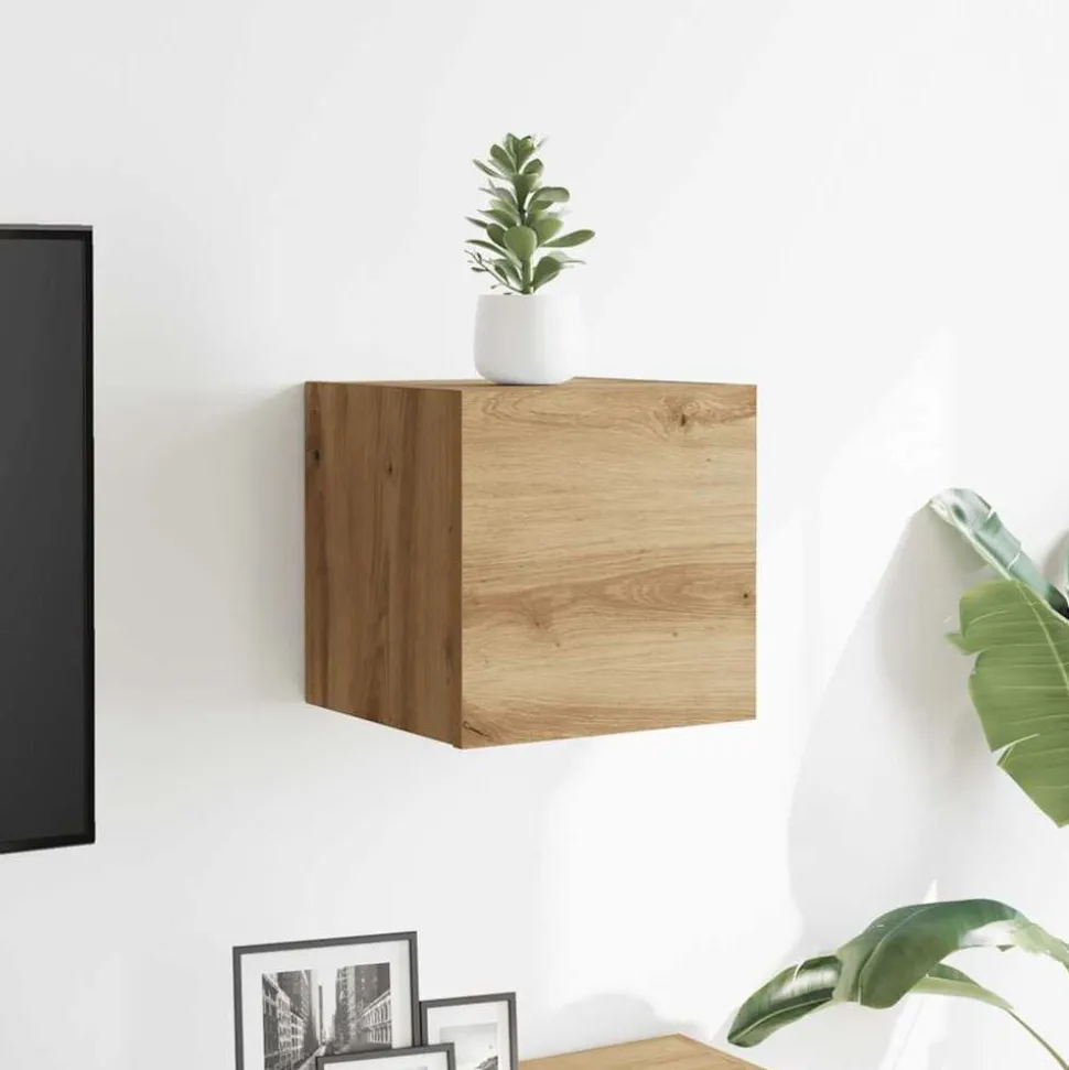 vidaXL Tv-wandmeubel 30,5x30x30 cm artisanaal eikenkleurig