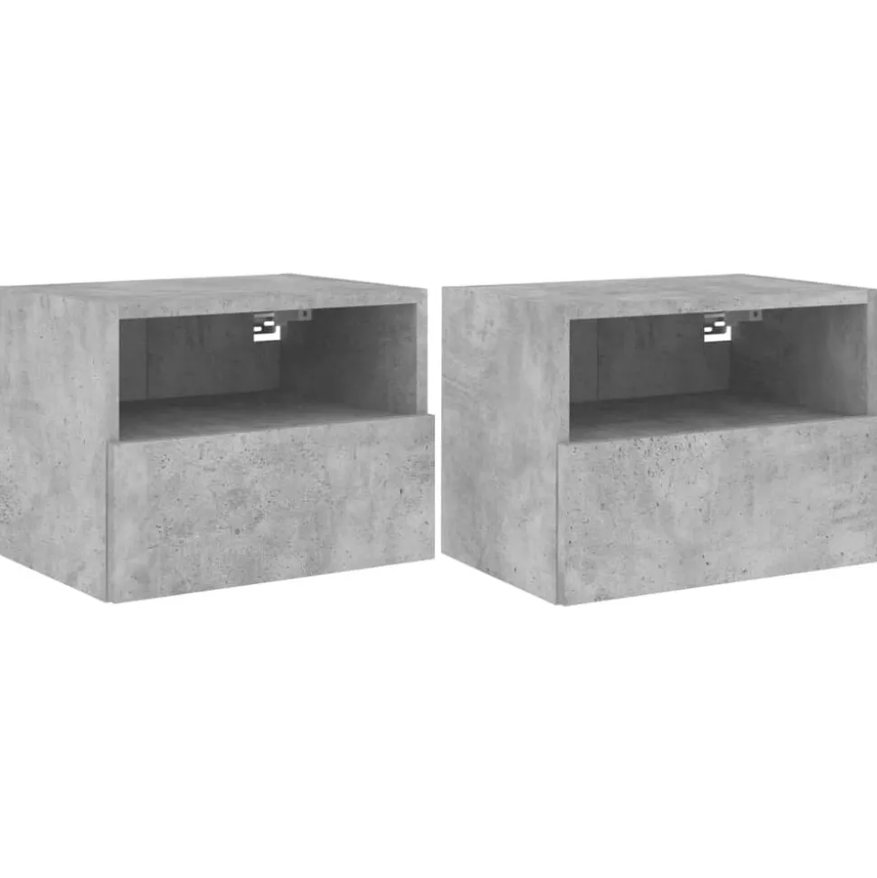 vidaXL Tv-wandmeubels 2 st 40x30x30 cm bewerkt hout betongrijs