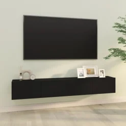 vidaXL Tv-wandmeubels 2 st 100x30x30 cm bewerkt hout zwart