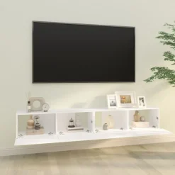 vidaXL Tv-wandmeubels 2 st 100x30x30 cm bewerkt hout wit