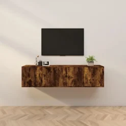 vidaXL Tv-wandmeubels 2 st 80x34,5x40 cm gerookt eikenkleurig