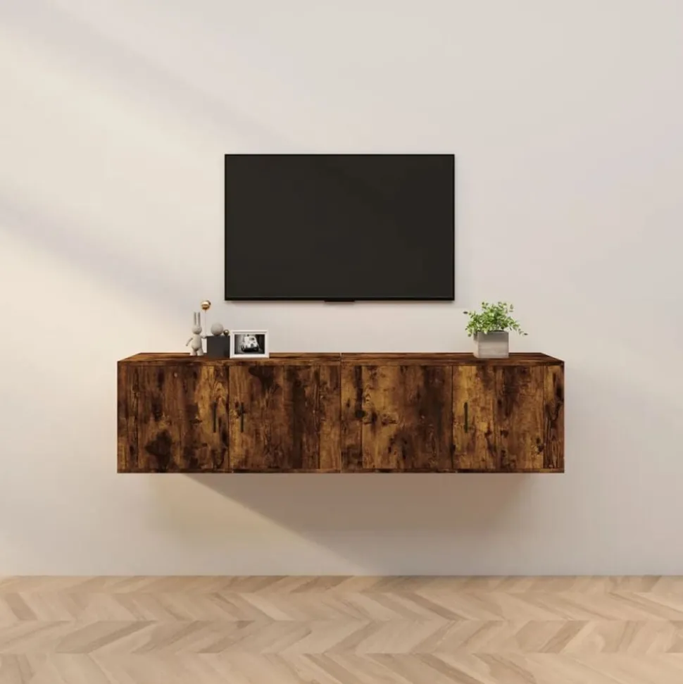 vidaXL Tv-wandmeubels 2 st 80x34,5x40 cm gerookt eikenkleurig