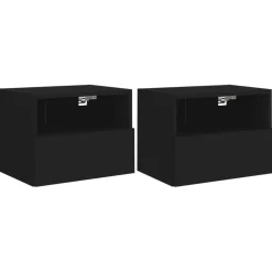 vidaXL Tv-wandmeubels 2 st 40x30x30 cm bewerkt hout zwart