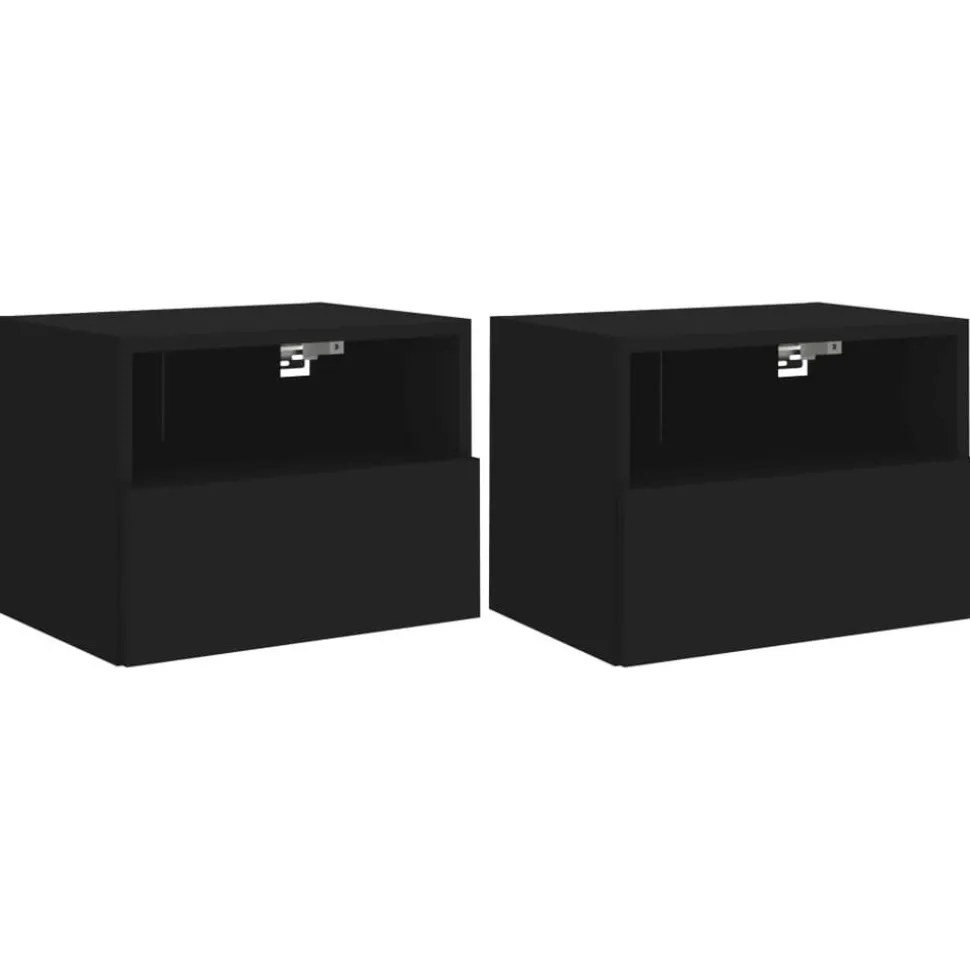 vidaXL Tv-wandmeubels 2 st 40x30x30 cm bewerkt hout zwart