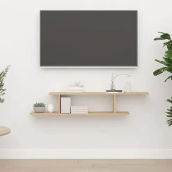 vidaXL Tv-wandschap 125x18x23 cm bewerkt hout sonoma eikenkleurig