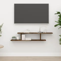 vidaXL Tv-wandschap 125x18x23 cm bewerkt hout gerookt eikenkleurig