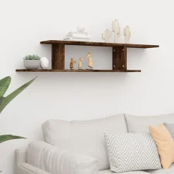 vidaXL Tv-wandschap 125x18x23 cm bewerkt hout gerookt eikenkleurig