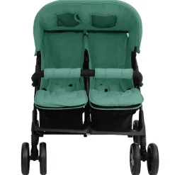vidaXL Tweelingkinderwagen staal groen