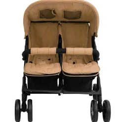 vidaXL Tweelingkinderwagen staal taupe