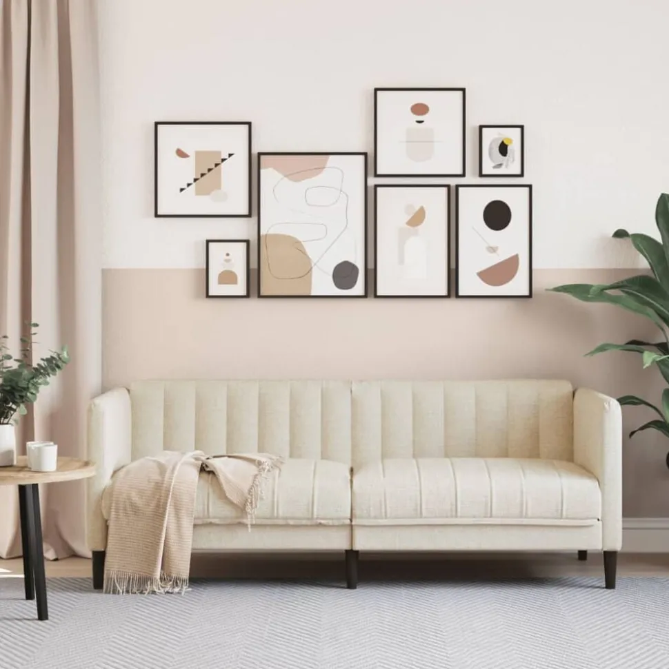 vidaXL Tweezitsbank linnen