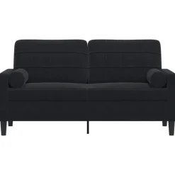 vidaXL Tweezitsbank met sierkussens 140 cm fluweel zwart