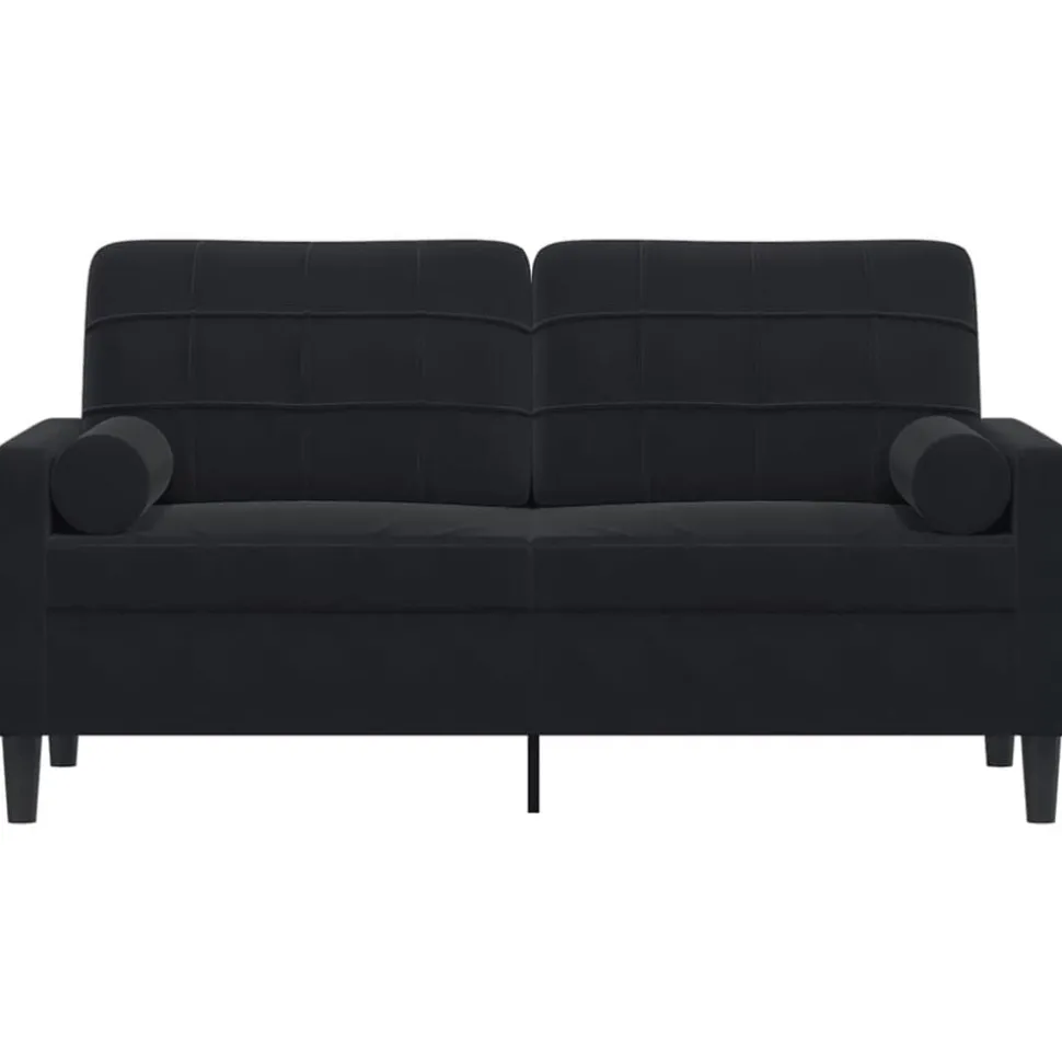 vidaXL Tweezitsbank met sierkussens 140 cm fluweel zwart