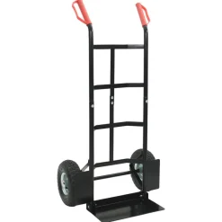 vidaXL Uitschuifbare handkar Zwart en Rood 57 x 46 x 113 cm Staal