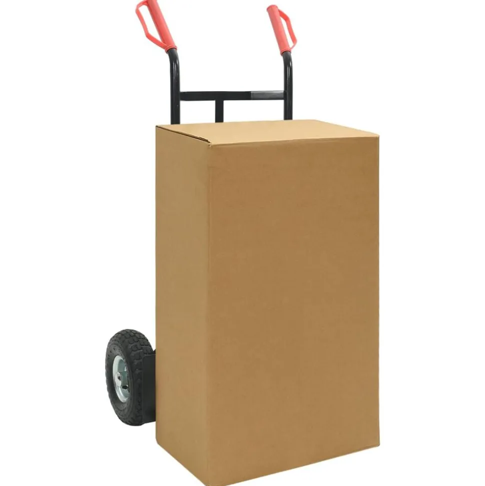 vidaXL Uitschuifbare handkar Zwart en Rood 57 x 46 x 113 cm Staal