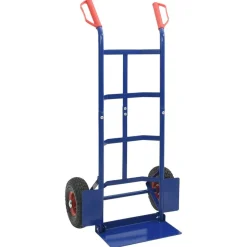 vidaXL Uitschuifbare handkar Blauw en Rood 57 x 46 x 113 cm Staal