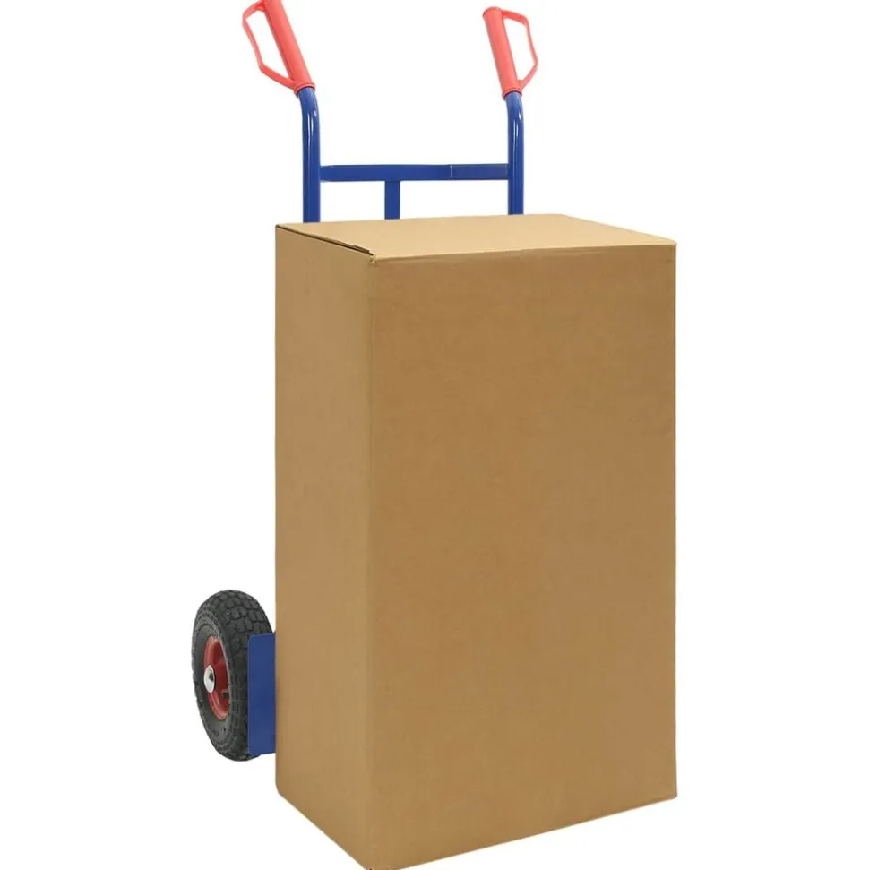 vidaXL Uitschuifbare handkar Blauw en Rood 57 x 46 x 113 cm Staal