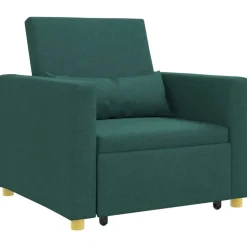 vidaXL Uittrekbaar slaapbank eenpersoons Donkergroen 90 x 165 x 87 cm
