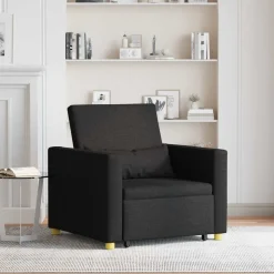 vidaXL Uittrekbaar slaapbank eenpersoons Zwart 90 x 165 x 87 cm Stof
