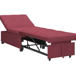 vidaXL Uittrekbare Slaapbank Wijnrood 194 x 50 x 82 cm Stof