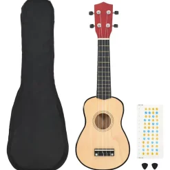 vidaXL Ukuleleset met tas voor kinderen sopraan 21'' lichthoutkleurig