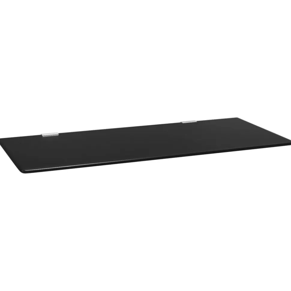 vidaXL Urinoirschot wandgemonteerd 90x40 cm gehard glas zwart